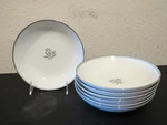 (7) Noritake Bessie 5788 Coupe Soup Bowls 1/2". Fixed Price $19.99.