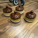 Gailstyn-sutton Brittany Stoneware Soup Bowls Set Of 4 Microwave Safe W/ Trivet. Fixed Price $33.25.