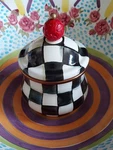 Mackenzie-childs Courtly Check Sugar Bowl & Lid. Fixed Price $68.00.