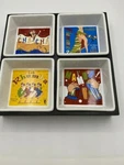 Pottery Barn" The Dances "4 Square Decorative Ceramic Dish Bowls & Wood Tray. Fixed Price $22.00.
