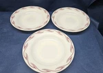 Vintage Corning Usa Restaurantware "maroon Hook" Design SET/3 Rim Soup Bowls. Fixed Price $21.99.
