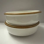Vtg Mikasa Natural Beauty C9000 Cereal Bowl Cream Speckle Brown Rim Set Of 2. Fixed Price $29.95.