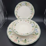 Epoch Floral Bay Place Setting Dinner Desert Plates And Soup Bowl Euc. Fixed Price $25.99.