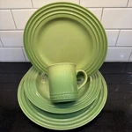 Le Creuset 4 Pc Pasta Bowl 12" Dinner & 10" Salad Plate, Mug Palm Green. Fixed Price $99.97.