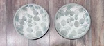 Lot Of 2 Signature Housewares Gray Leaves Pasta Bowls Salad 8-5/8. Fixed Price $15.00.