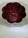 Simply Desigz Lotus Serving Bowl Chrome & Red Enamel 9" Candy Fruit. Fixed Price $46.95.