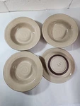 Gibson Elite Set Of 4 Soup / Pasta Bowls 8.5" Tan Brown Swirl. Fixed Price $23.97.