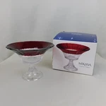 Mikasa Crimson Dawn 5099991 Crystal Glass 9" Footed Bowl Server #C358. Fixed Price $27.96.