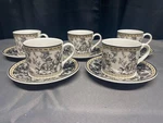 Royal Doulton "provence Noir" TC-1289 Set Of Cups & Saucers 5/8" Tall. Fixed Price $89.99.