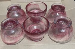 Abigails Stoneage Glass Dessert Cups Hot Pink (set Of 6). Fixed Price $58.95.