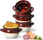 French Onion Soup Bowls, Oven Safe Crocks With Handles, 28 Oz-ceramic. Fixed Price $34.99.