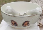 Mj Hummel Porcelain Bowl, Spoon, Cake Server Certificate E5229 Danbury Mint '90S. Fixed Price $49.00.