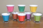Raffiaware Mcm Plastic Colorful Burlap 8 Dessert Cups Ice Cream Bowls 6OZ 2. Fixed Price $14.99.