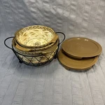 Temp-tations Old World Brown Stackable Mixing Bowl Set With Metal Basket. Fixed Price $17.49.