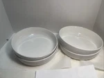 4 Gibson Home Extra Wide 8.5 In. Stoneware Dinner And Serving Bowls 1828. Fixed Price $25.00.