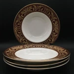 Set Of 4 Royal Doulton Tennyson Rimmed Soup Bowls CH7573. Fixed Price $159.95.