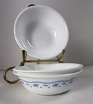 3 Corelle Corning Morning Blue Vintage Cereal Bowls 6.25" White Ships Free!. Fixed Price $17.99.