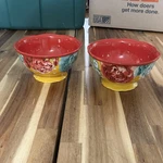 Set 2 Pioneer Woman Stoneware Yellow Blossom Jubilee 6" Footed Soup Cereal Bowl. Fixed Price $24.00.