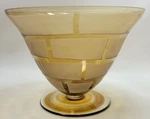Badash Amber Heavy Cut Crystal Glass Footed Bowl 7 1/2". Fixed Price $45.90.