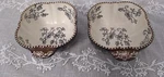 2 Temptations By Tara Floral Lace Bowls W/ Tab Handle Black 5 1/8 16 Oz. Fixed Price $15.00.