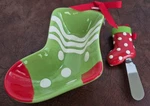 New Mud Pie Christmas Stocking Dip Bowl Set & Spreader Holidays Red Green. Fixed Price $15.99.