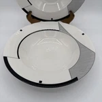 Set Of Christopher Stuart Optima HK200 "angles" 9.5 Rimmed Soup Bowls. Fixed Price $16.00.