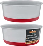 Stainless Steel Dog Bowls Set Of With Extra Thick Silicone Base - 4 Cup (32 Oz. Fixed Price $25.05.