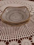 Homespun Set Of 4 Pasta/soup Square Bowls 8" Churchill England Stonecast Grey. Fixed Price $20.95.