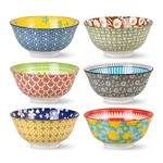 Porcelain Soup Cereal Bowls Set - Ceramic For Kitchen 23 Oz 6 Colorful. Fixed Price $57.45.