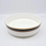 Mikasa Noir 9" Serving Vegetable Bowl A4102 Bone China Black Silver Tan White. Fixed Price $33.95.