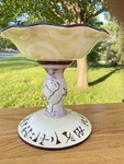 Scarce - Tracy Porter Pedestal Compote Bowl / Candy Dish Hand Painted. Fixed Price $14.95.