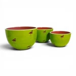 Boston Warehouse Pink Flamingo Nesting Prep Bowls Lime Green Key West Ceramic. Fixed Price $25.00.