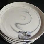 Set Of 6 Thyme & Table Dinnerware Gray Marble Stoneware Salad Plates 3/8". Fixed Price $25.00.