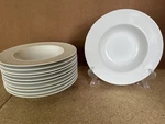 Set Of 11 Crate & Barrel Epoch Line Rim Soup Bowls 9 1/4" Kathleen Wills. Fixed Price $84.99.