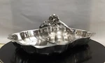 Vintage Lunt Silver Plated Divided Serving Bowl 2 Section Tray Ornate Handle. Fixed Price $35.90.