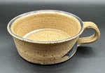 Handcrafted Stoneware Soup Mug Bowl, Studio Art Pottery Yellow Glazed Signed. Fixed Price $15.00.