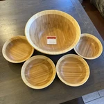 Brand New Enrico 5 Piece Wooden Bamboo Grand Flute Salad/popcorn Bowl Set. Fixed Price $24.99.