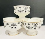 Royal Victoria Footed Dessert Bowl Sherbets England Bows & Roses, Black White. Fixed Price $35.00.