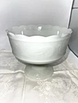 Eo Brody Milk Glass Compote Bowl 6000 Pedestal Scallop Rim Cleveland Vtg. Fixed Price $9.95.