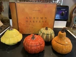 Set 4 Williams-sonoma Autumn Harvest Gourd Soup Bowl With Lid Pumpkin. Fixed Price $56.99.