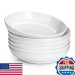 Dowan 8.5" Pasta Bowls 32OZ Set Of 6 White Ceramic Salad Serving Microwave. Fixed Price $61.78.