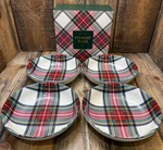 Pottery Barn Stewart Plaid Bowls Set Of 4 White Stoneware Holiday Christmas New!. Fixed Price $59.00.