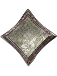 Julia Knight 6.5", Pink & Mother Of Pearl Classic Pagoda Square Bowl, Signed. Fixed Price $35.00.
