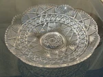 Vintage Bryce Higbee Eapg Clear Glass Round Shallow Bowl Ten Pointed Star 11". Fixed Price $10.95.