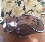 Lenox Organics Wave Low Amethyst Purple Bowl Non-lead CRYSTAL1ST Quality $117. Fixed Price $139.99.
