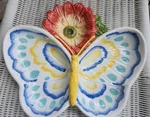 Figi Butterfly With Flower Chip & Dip Serving Dish. Fixed Price $12.99.