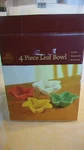 Four Piece Multi-color Ceramic Leaf Bowl Set From Harvest Model H0556. Fixed Price $32.00.