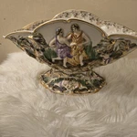 Rare Elpa Alcobaca Portugal Cream Porcelain Plate Hand Painted 3D Large Bowl. Fixed Price $86.71.