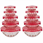 Chef Buddy 20-PIECE Clear Fruit Design Glass Food Storage Bowl And Lids Set. Fixed Price $40.59.