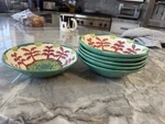 Anthropologie Ceramic Bowls 6 Pcs Set Botanical Leaf Pattern Microwave Safe. Fixed Price $29.00.
